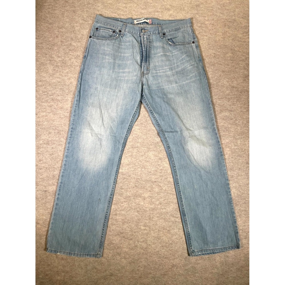 Levis 501 Original Fit Jeans Men 36x36 Blue Denim Cotton Straight Leg Light Wash